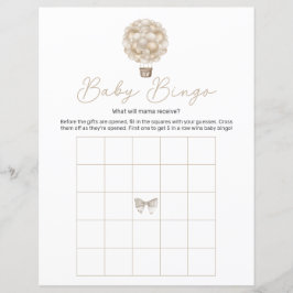 Beige Luftballong Baby Shower Bingo Game