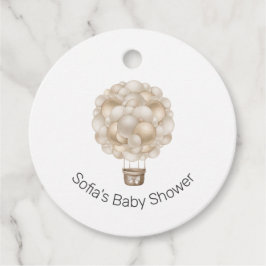 Beige Luftballong Boho Baby Shower Gåvor Etiketter