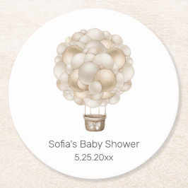 Beige Luftballong Underlägg Papper Rund