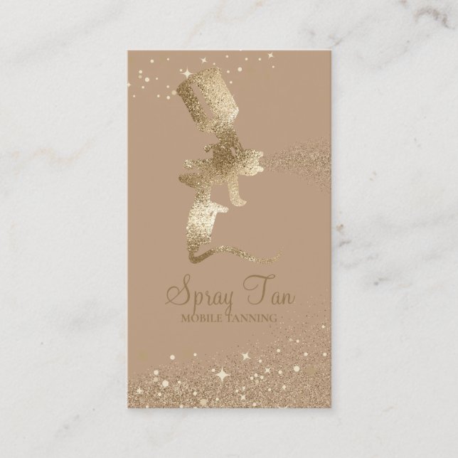 Beige Lux Solbränningsspray Sparkle Gold Visitkort (Framsida)