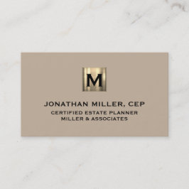 Beige Lyx Guld Initial Logotyp Visitenkort Visitkort