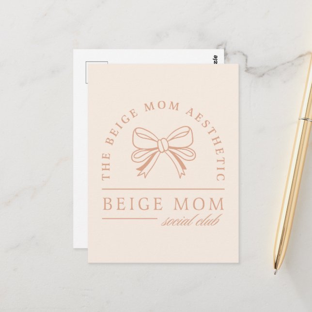 Beige mamma, estesiskt mammor klubb mors dag lusti vykort (Fram/Back In Situ)