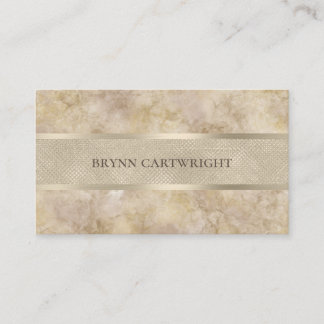 Beige Marble och Champagne Shimmer Modern Elegant Visitkort