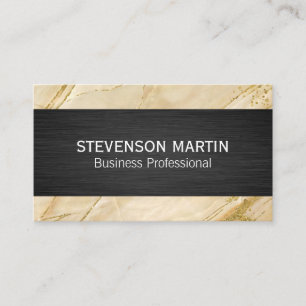 Beige Marble Svarta Struktur Visitkort
