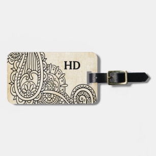 Beige märkre för Mehndi motivbagage Bagagebricka