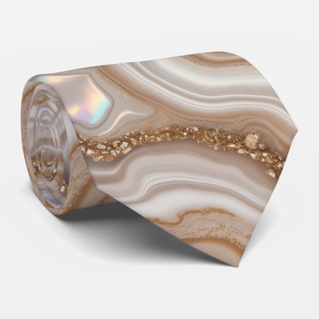 Beige marmor guld Ädelsten Slips (Rullad)