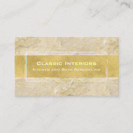 Beige marmor och guld- modern slät snyggt visitkort