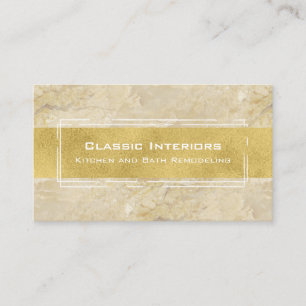 Beige marmor och guld- modern slät snyggt visitkort