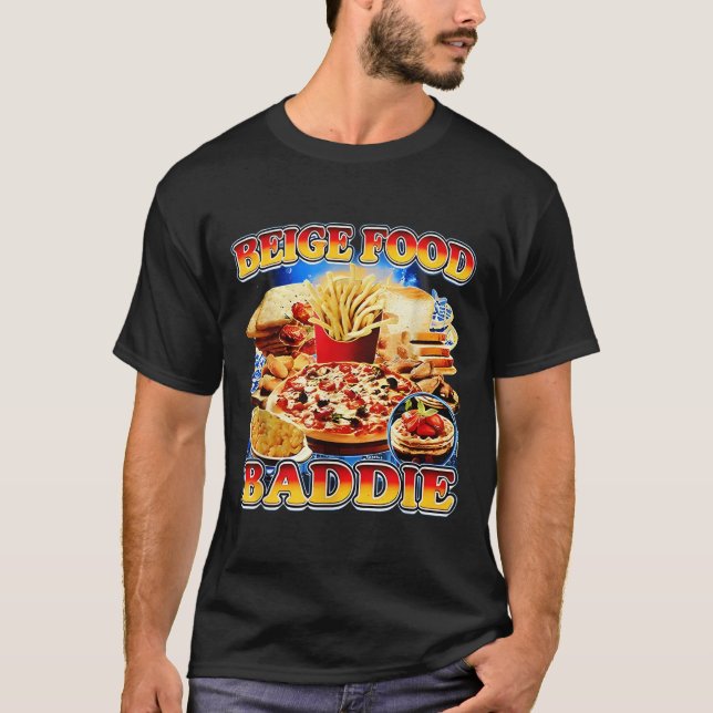 Beige mat Baddie  T Shirt (Framsida)