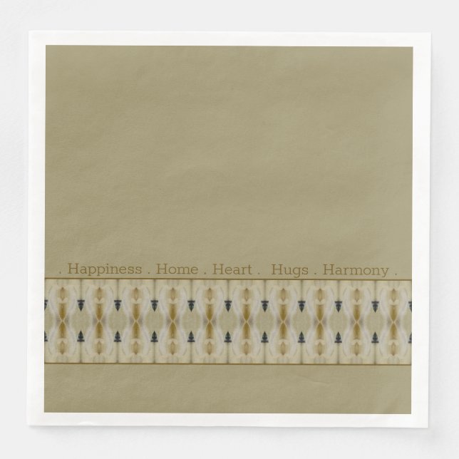 Beige med mönstrad accent pappersservett (Framsida)