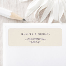 Beige Midnatt Purpur Minimalistisk Ny Returadress Etikett