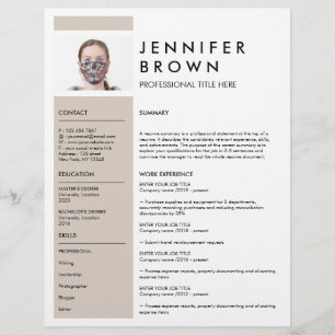 Beige Minimal CV med fotografi