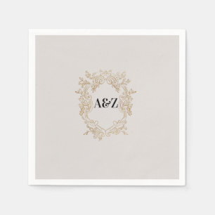 Beige Minimalist BRÖLLOP Pappersservett