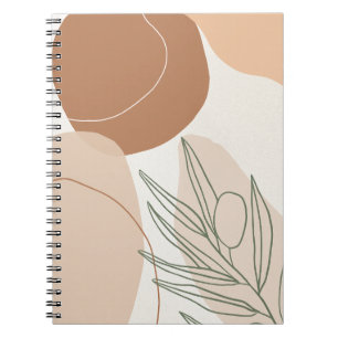Beige Minimalist Neutralt Boho Printable Spiral Anteckningsbok