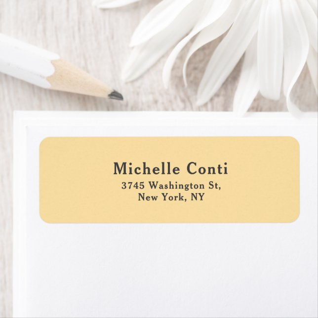 Beige Minimalist Plain Elegant Legic Modern Returadress Etikett (Insitu)