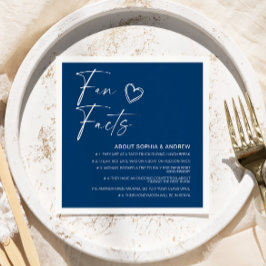 Beige Minimalist Roligt Facts Bröllop Napkins Pappersservett