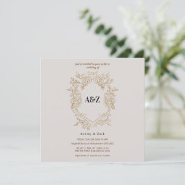 Beige Minimalist WEDDING-INBJEKTKORT