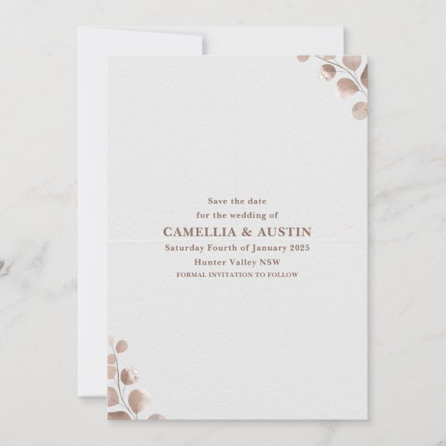 Beige Minimalist Wedding Invitation Inbjudningar (Framsida)