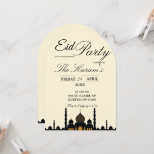 Beige minimalistisk elegant Eid-fest inbjudningsko Inbjudningar