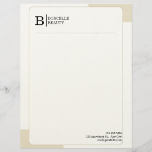 Beige Minimalistisk Professionell Brevhuvud