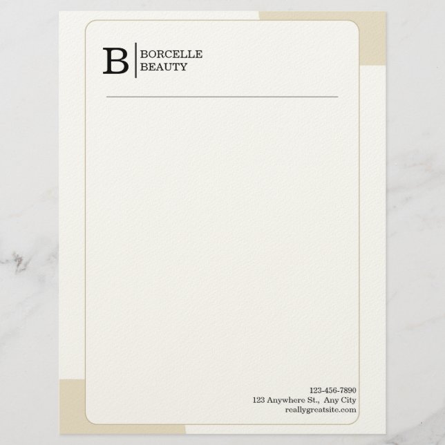 Beige Minimalistisk Professionell Brevhuvud (Framsida)