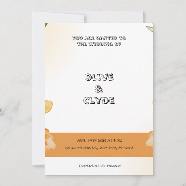 Beige Moca Aesthetic Minimalist Wedding bjudande i Inbjudningar (Framsida)