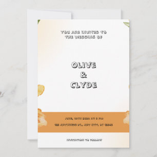 Beige Moca Aesthetic Minimalist Wedding bjudande i Inbjudningar