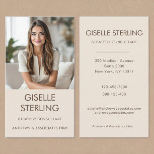 Beige Mocha, minimal Professionell Foto Modern Visitkort