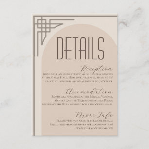 Beige Modern Deco Arch-höljeskort Tilläggskort