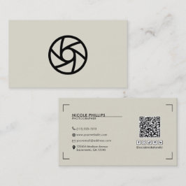 Beige Modern Din Anpassade Logotyp Fotografi Visitkort
