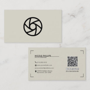 Beige Modern Din Anpassade Logotyp Fotografi Visitkort
