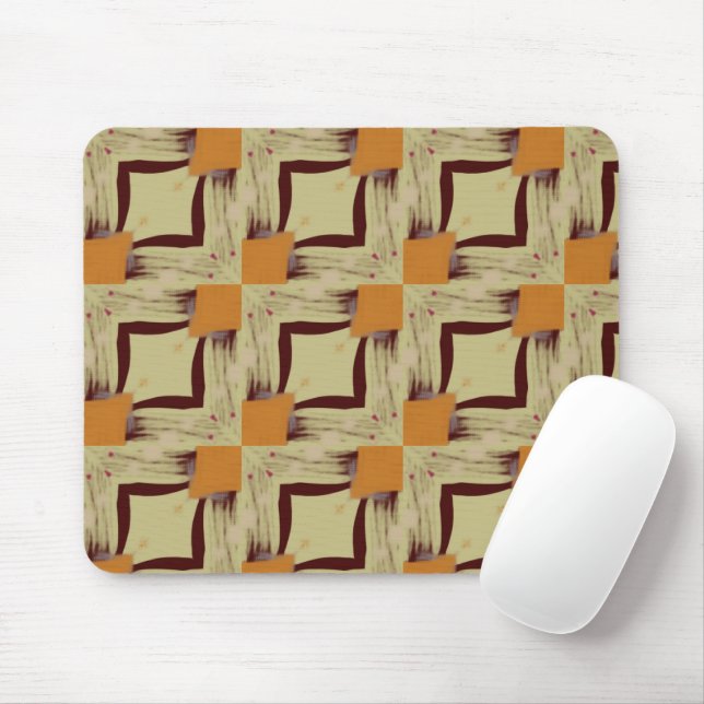 Beige Modern geometric design mouse pad Musmatta (Med mus)