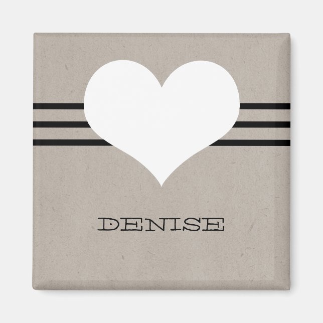 Beige Modern Heart Magnet (Framsidan)