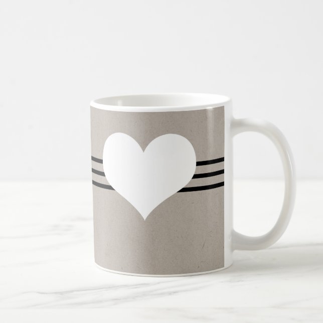 Beige Modern Heart Mugg (Höger)