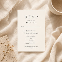 Beige Modern Minimal Bröllops-RSVP-Kort OSA Kort