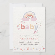 Beige Modern Söt Regnbåge Baby Shower