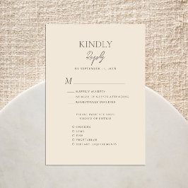 Beige Modern Whimsical Script Bohemian Bröllop OSA Kort