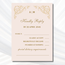 Beige Monogram Baroque Bröllop OSA Vintage