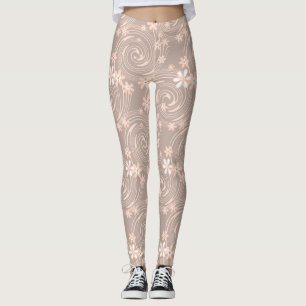 Beige mönster leggings