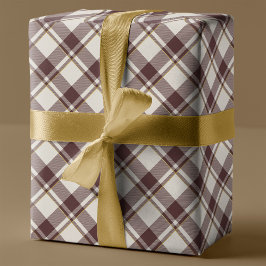 Beige & Mörk Red Tartan Play-jul Presentpapper