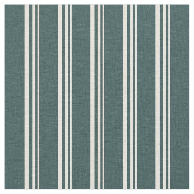 Beige & Mörk Slate Grått Linjer/Rand Mönster Tyg (Närbild)