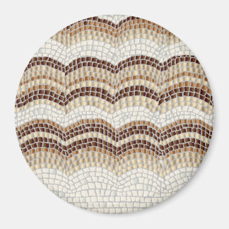 Beige Mosaic Large Round Magnet