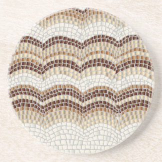 Beige mosaisk sandstendrinkkustfartyg underlägg