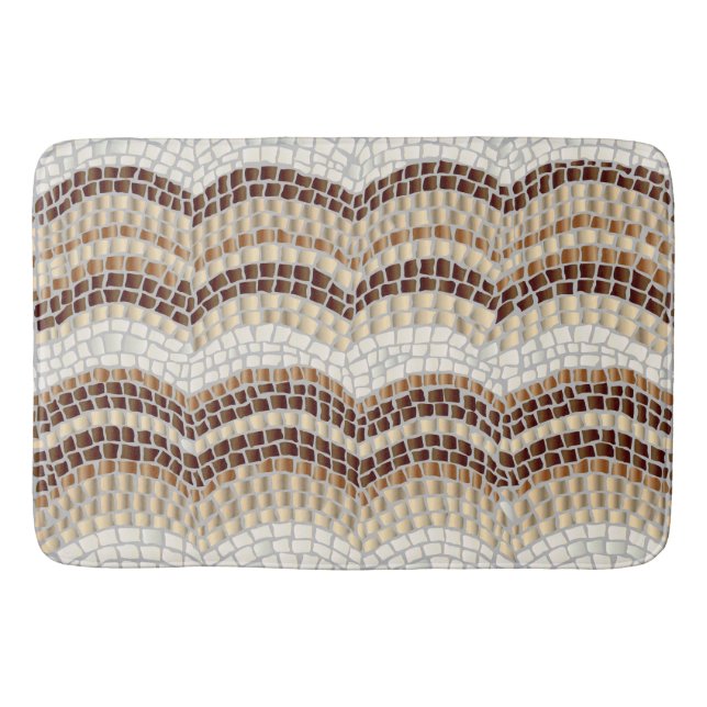 Beige mosaisk stor badmatta badrumsmatta (Framsidan)