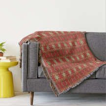 Beige Mustard Grönt Brown Red Orange Tribal Art