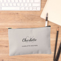 Beige namn monogram initialer modern