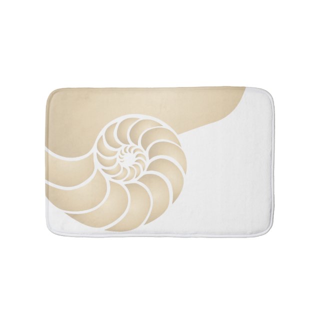 Beige Nautilus Nautical Seaside Badrumsmatta (Framsidan)