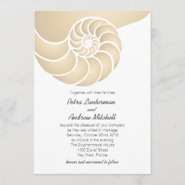 Beige Nautilus Snäcka Beach Wedding Inbjudningar