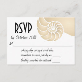 Beige Nautilus Snäcka Beach Wedding OSA Kort