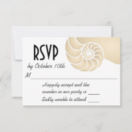 Beige Nautilus Snäcka Beach Wedding OSA Kort